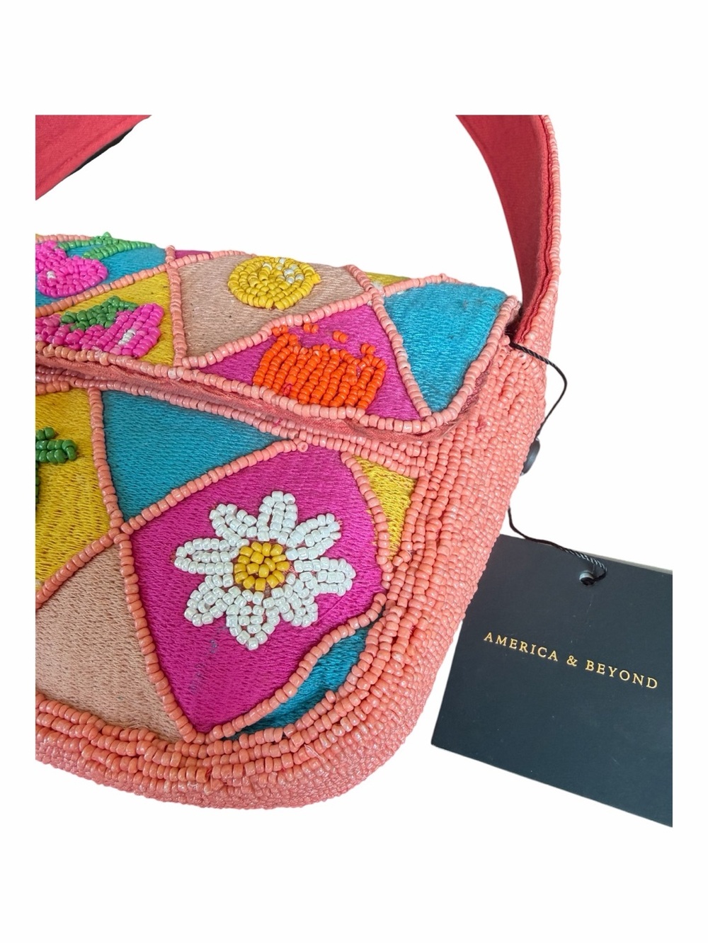Viral America & Beyond Beaded Colorful Pink Fruit Bag NWT Marshalls TJMaxx - Picture 4 of 11